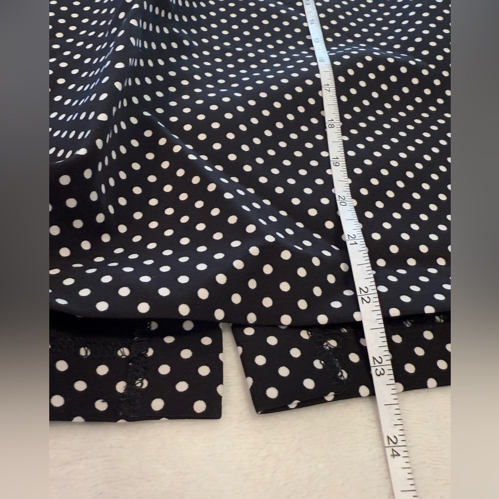 Philosophy preppy polka dot mini skirt black & white back zipper & split hem 12 - Picture 7 of 9